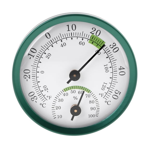 Mini Indoor Hygrometer Analog 2 in 1 Temperature Humidity Monitor Gauge for Home Room Outdoor Offices Round