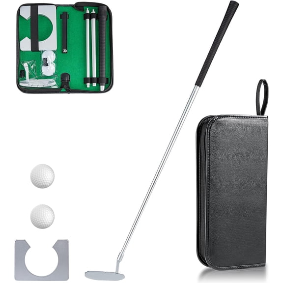 Mini Indoor Putting Green - Game with Putter, mini Indoor Putting Set for Starter, Putting Cup Office Golf Kit
