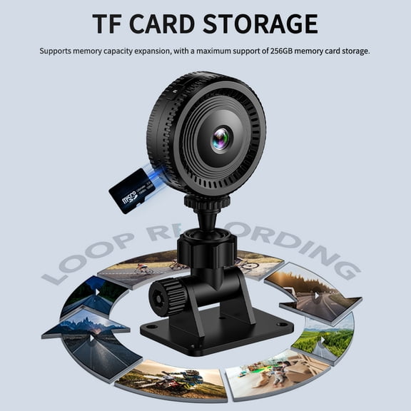 Mini Indoor Security Camera 1080P HD, Wireless Baby Pet Monitor with Motion Alerts, Night Vision, APP Remote View, Portable Rechargeable Home Office Camera (Video Only)