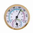 thumbnail image 1 of Mini Indoor Thermometer Hygrometer, Analog 2 in 1 Temperature Humidity Monitor Gauge for Home, Room, Outdoor, Offices, Display Mechanical (No Battery Needed) (Gold-1 Pack), 1 of 7