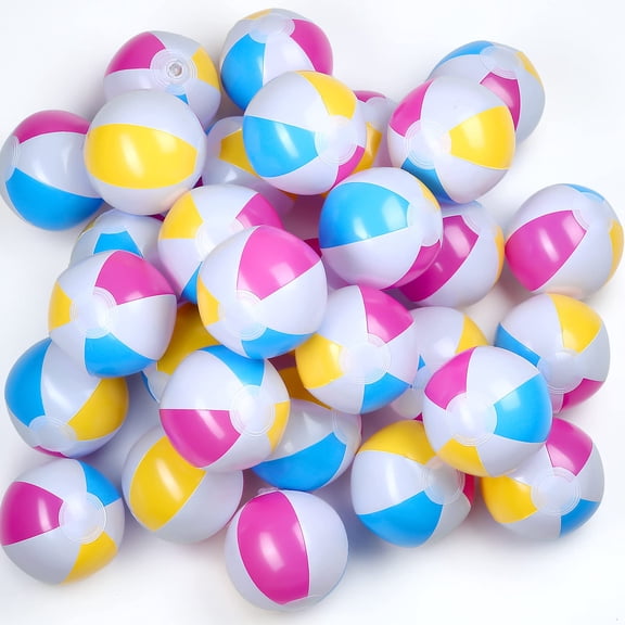 Mini Inflatable Beach Balls, 4-5 Inch, Bulk 25 Pack, Summer Party Favors