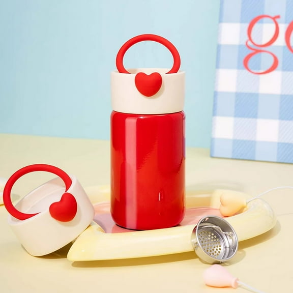 Mini Insulated Cup under $5! CQCYD Compact Insulated Cup with Portable Drawstring, 220ml Mini Korean Style Water Bottle, Tea Infuser for Outdoor Use