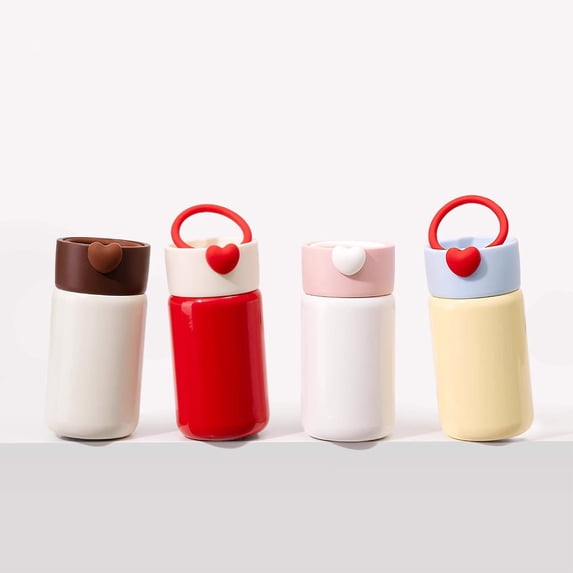 Mini Insulated Water Bottle Cup, 200ml Pocket-Size Portable with Drawstring & Tea Infuser Filter for Travel, School and Outdoor Use
