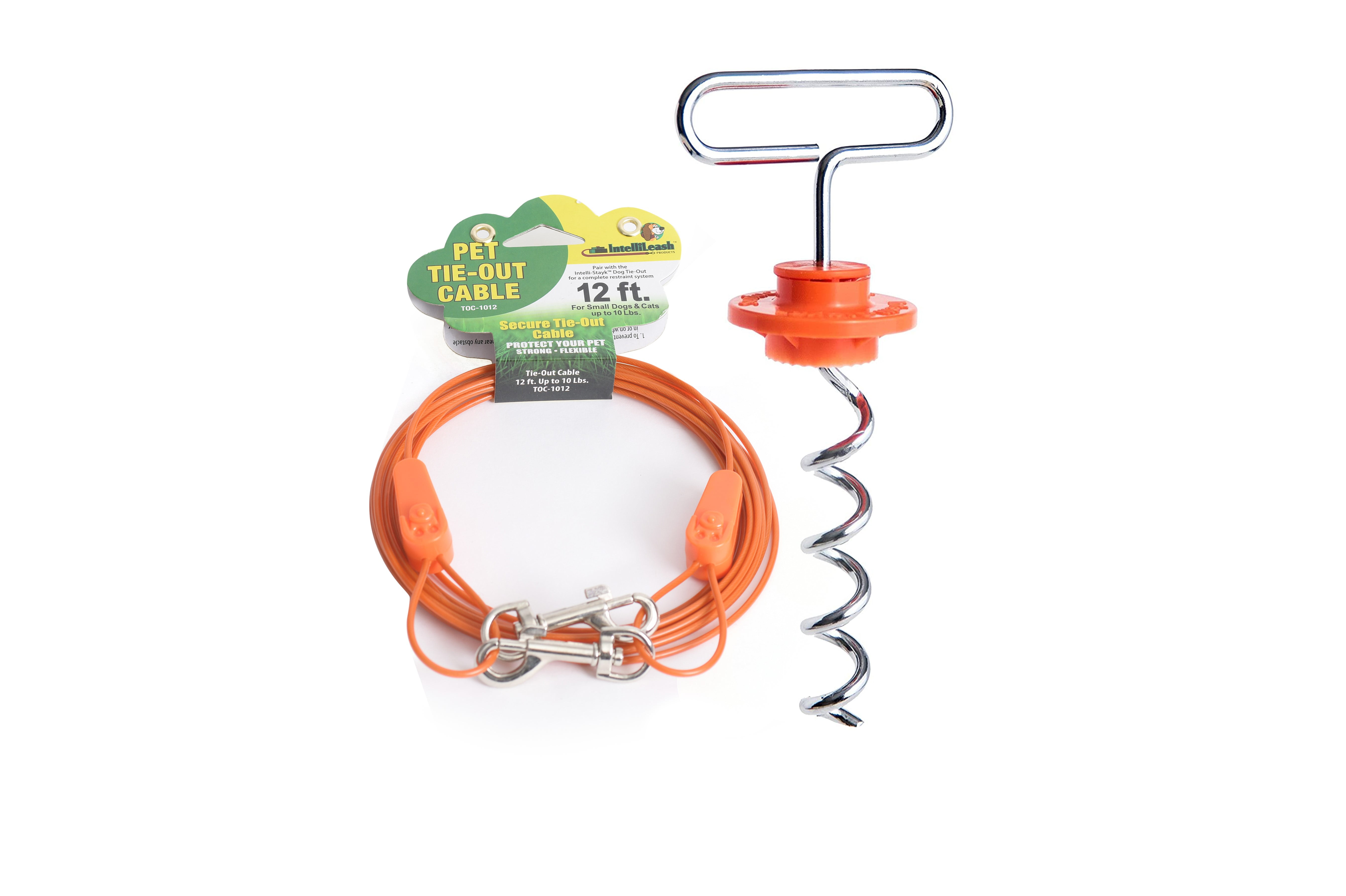 Mini Intelli-Stayk with 12 Foot Tie-Out Cable for Dogs Up to 10 Pounds