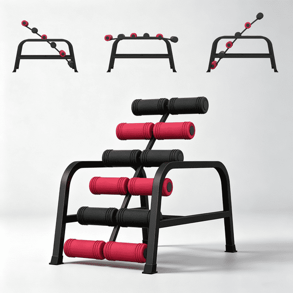 Mini Inversion Table with 6 Rollers, Spinal Decompression Table Rollers, Back Extension Machine for Home Gym