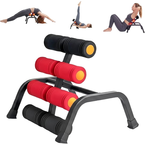 Mini Inversion Table with Massage Roller, Stretching Machine | , Easy to Assemble & 297LBS Weight Capacity, Spinal Decompression Table for Gym