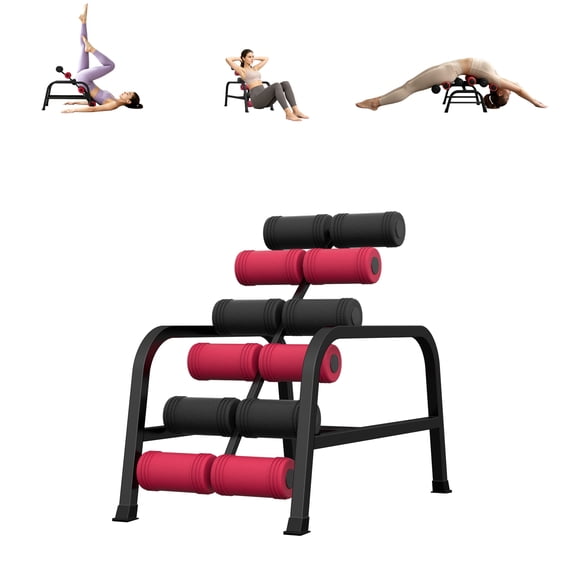 Mini Inversion Traction Table with Rollers, Home Fitness Portable Back Stretching Machine, Full Body Traction Bed for Back Decompression