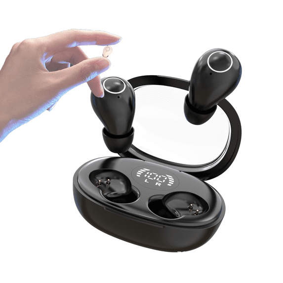 Mini Invisible Earbuds for Work and Sleep - Best Small Earbuds for Small Ear Canals for Sleeping Tiny Discreet Hidden Invisible Headphones for Work,Black
