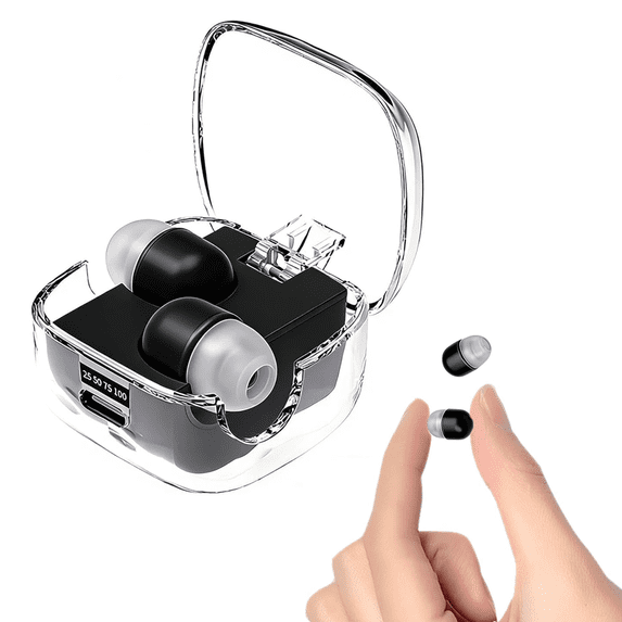Mini Invisible Small Bluetooth Earbuds Sleeping,Hidden Earbuds,Tiny Earbuds for Small Ears Low Profile Tiny Hidden Discreet Smallest Earbuds,Dark Black