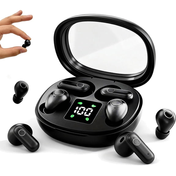Mini Invisible Small Earbuds Set Sleep Ear Buds Wireless Bluetooth for Small Ears Canals Side Sleepers Tiny Micro Low Profile Smallest Hidden Discreet Earbuds 2 Pack Headphones for Work