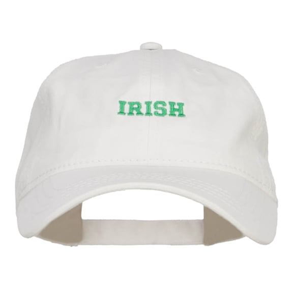Mini Irish Embroidered Washed Cap - White OSFM