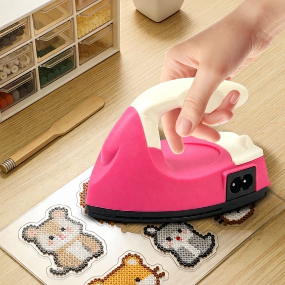 Mini Iron for Bead Crafting – Fast Heating, Compact Design with Precision Convex Tip, Ideal for Perler & Hama Bead Art, Fabric Seam Pressing, and DIY Craft Projects