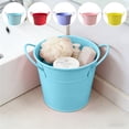 thumbnail image 1 of Mini Iron Double Ear Bucket Pen Holder, Desktop Bonsaier Small Metal Bucket Storage Box Study Desk Decor, Office Organizer Home Table Ornament Desktop Storage Pot, 4Th Of July Decor, Red, 1 of 6