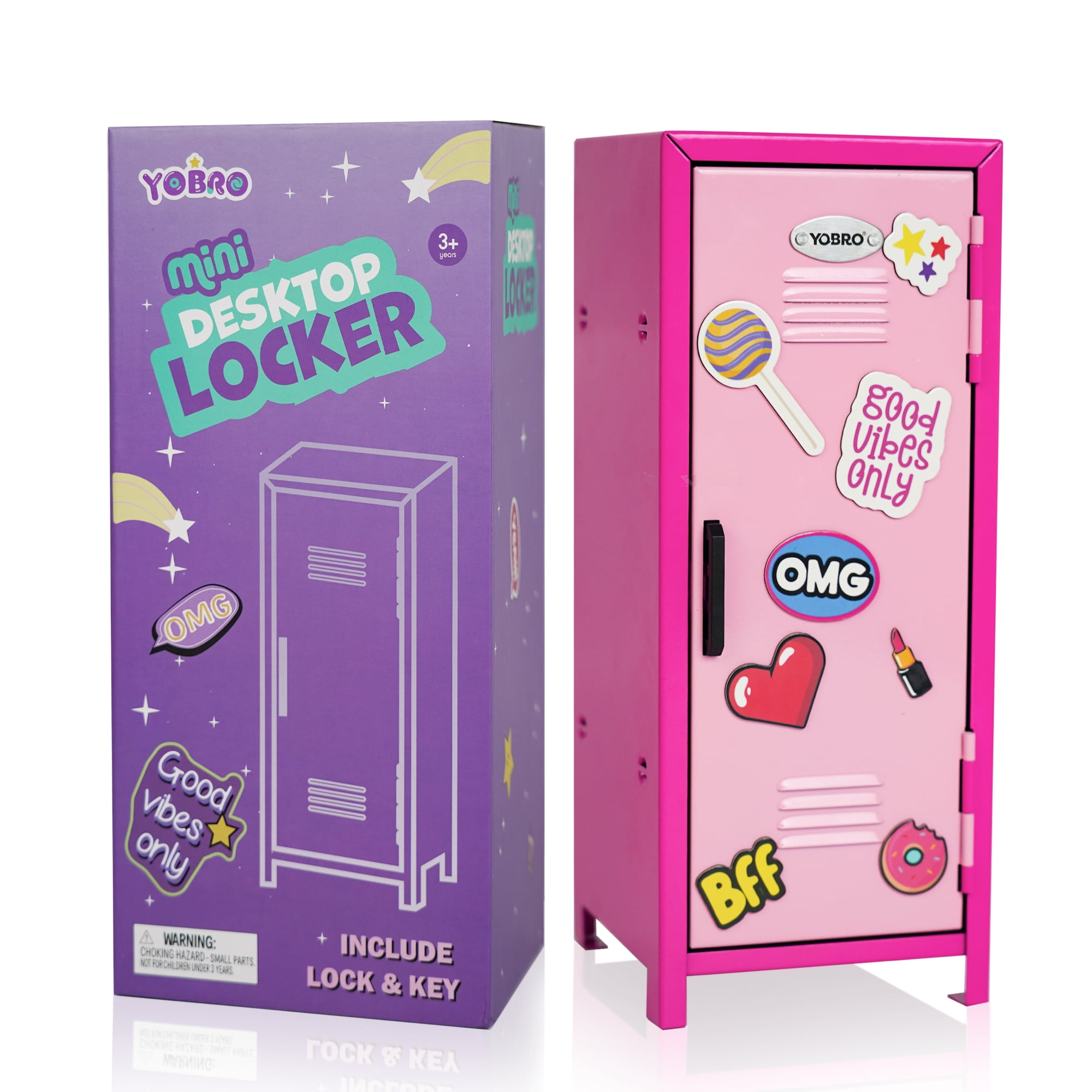 Mini Iron Lockers, Girl Talk Locker with Lock, Functional