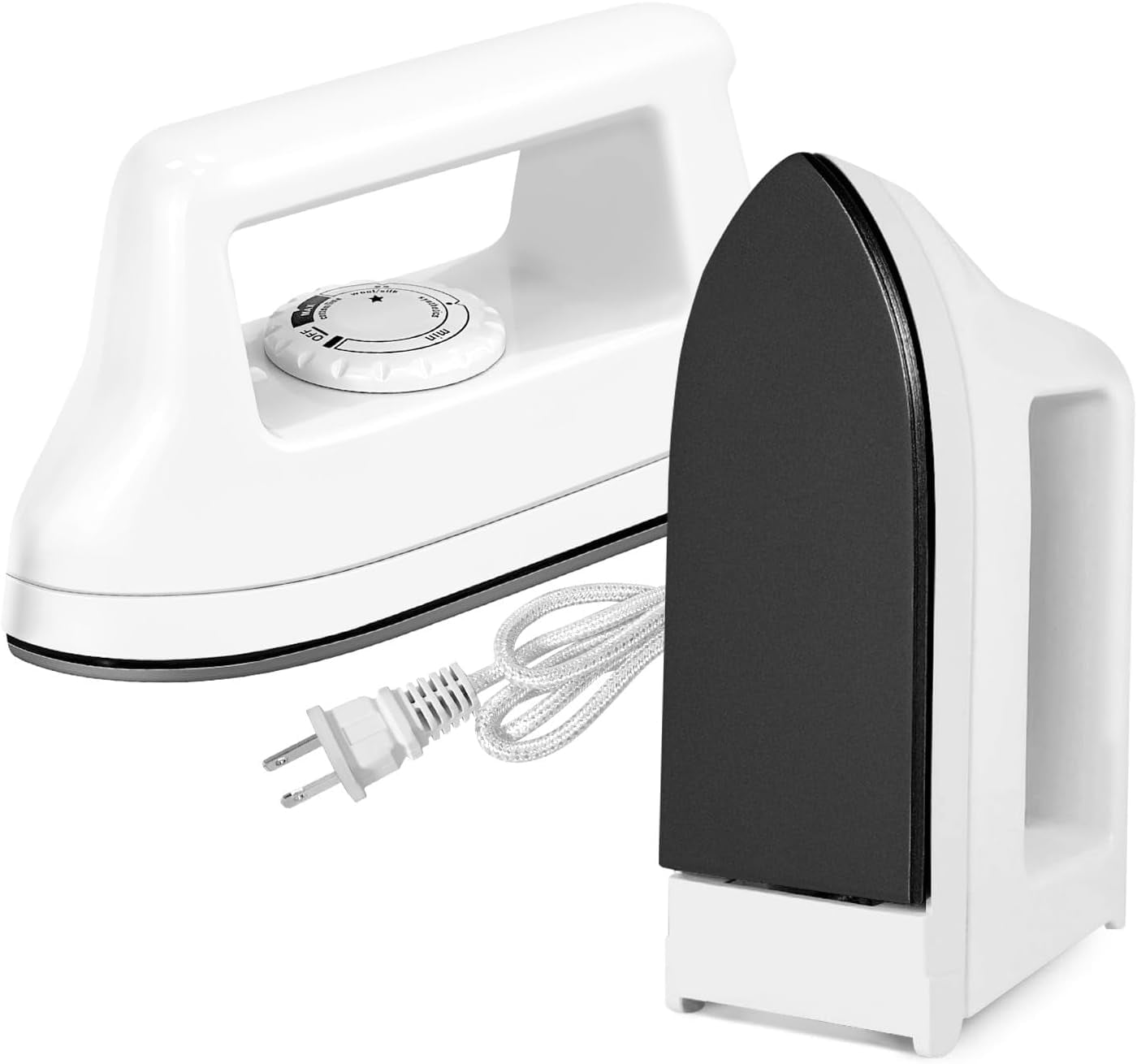 Mini Iron for Crafts and Travel - Electric Heat Press Machine Quilting Sewing (White) 6.49 x 3.74 2.6 Inches