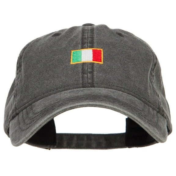 Mini Italy Flag Embroidered Washed Cap - Black OSFM