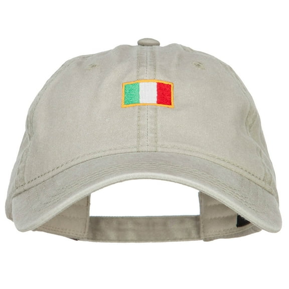 Mini Italy Flag Embroidered Washed Cap - Khaki OSFM