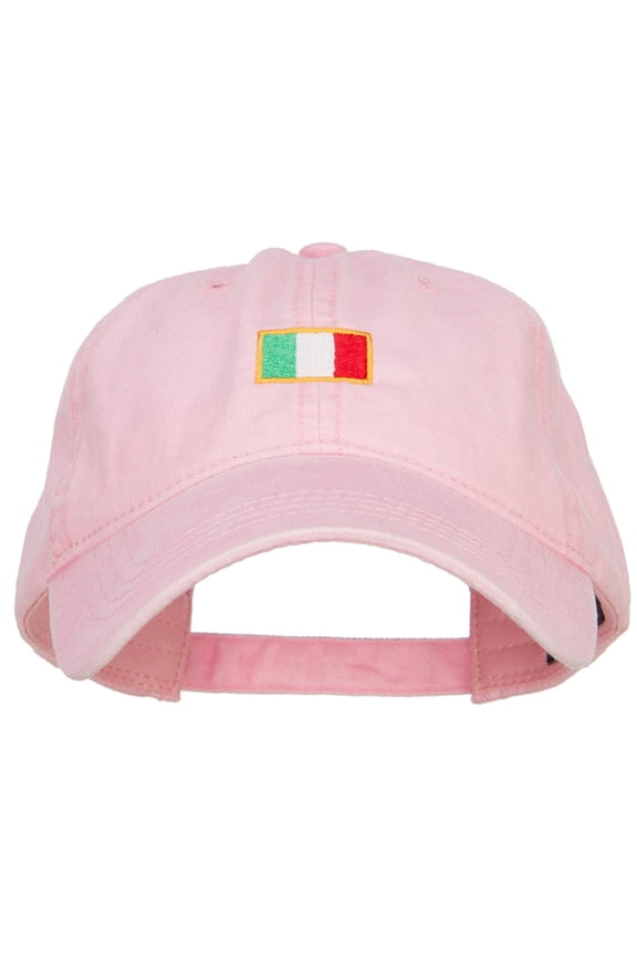 Mini Italy Flag Embroidered Washed Cap - Pink OSFM