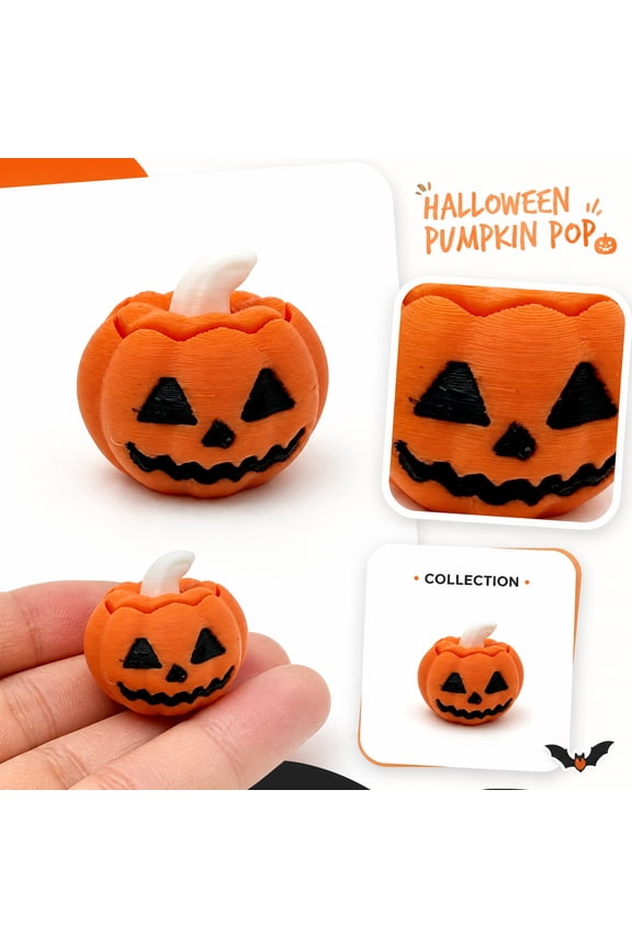 Mini Jack-O-Lantern Accessory, Halloween Decorations Outdoor, Outdoor Halloween Decorations, Orange Party Decorations, Lightweight 3D Printed Pumpkin Squeeze Toys, 1.5X1.5X1 Inch
