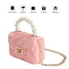 Mini Jelly Bag Purse Candy Crossbody Handbag with Pearls Handle Chain Strap for Girls Kids