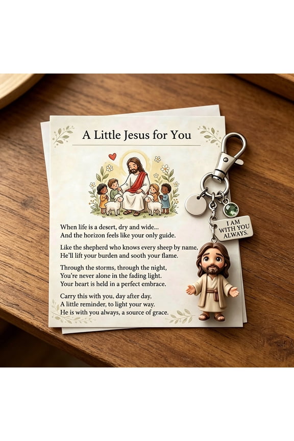 Mini Jesus Keychain Backpack Bag Charms A Little Jesus for You Birthstone Charm Inspirational Christian Faith Gifts Christian Faith Pocket Hug Key Ring