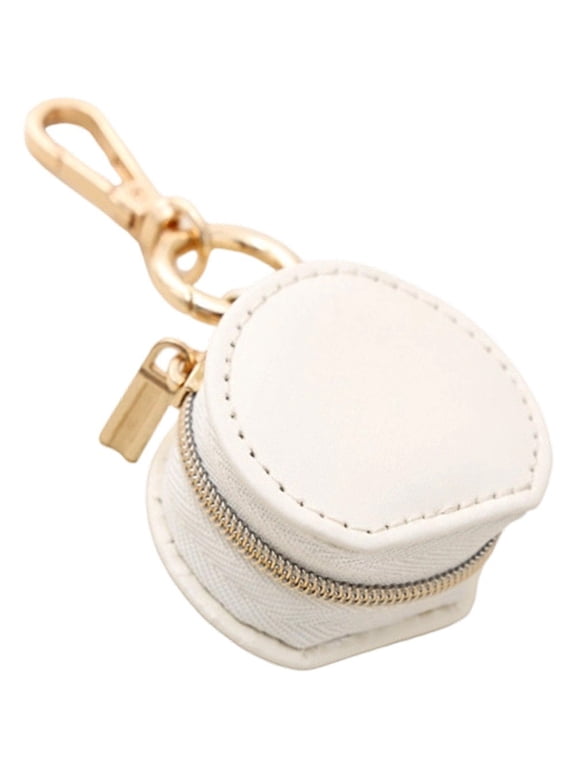 Mini Jewellery Box, Travel Ring Case with Keychain Clip Portable Small Travel Jewellery Case for Women Earrings Rings Necklace