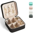 thumbnail image 1 of Mini Jewelry Box Organizer Portable Travel Jewelry Case for Ring Pendant Earring Necklace Bracelet Storage Holder Boxes for Birthday Gift Girls Black, 1 of 6