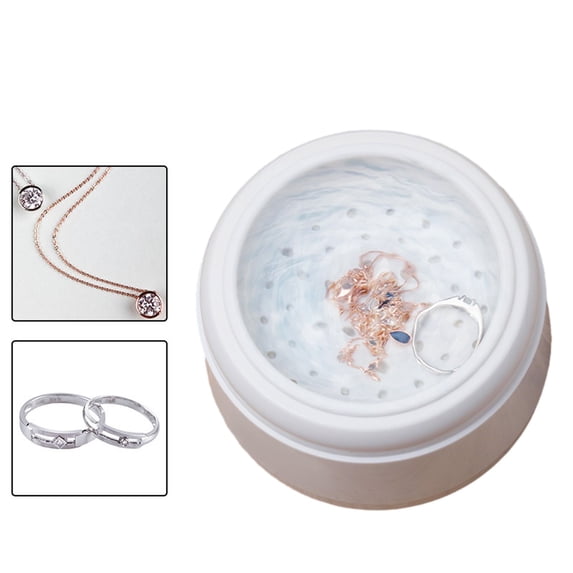 Mini Jewelry Cleaning Machine, Eyeglass Cleaner Washer for Rings Gold Dentures Lenses, Powerful Nondestructive Cleaning, Low Noise, Portable Small Jewelry Eyeglass Cleaner