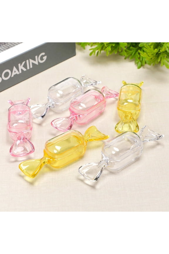 Mini Jewelry Organizer, 10pcs Candy Shaped Jewelry Box Ring Organizer with Lid, Plastic Candy Container Lovely Display Case DIY Jewelry Accessories for Christmas Wedding Party Travel Containers