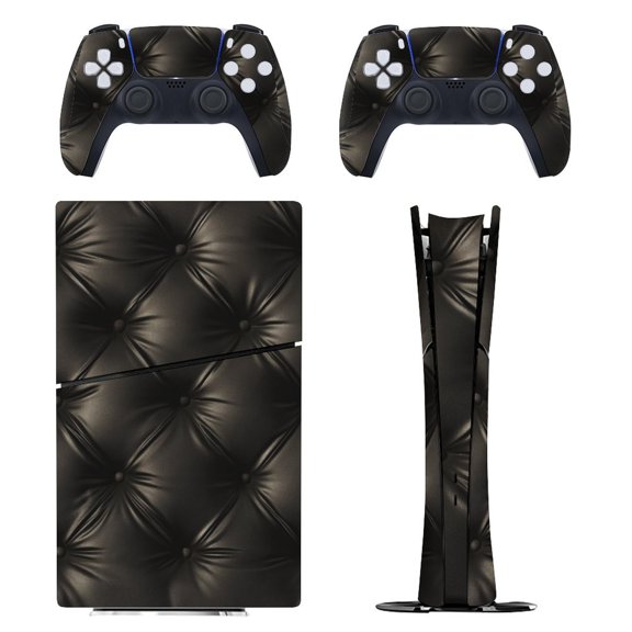 Skin Sticker for PS5 Slim Standard Disc Digital Edition Console and Controllers Decals for Playstation 5 (Luxury Leather Texture,PS5 Digital Edition)