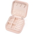 thumbnail image 1 of Mini Jewelry Travel Case,Small Jewelry Box,Traveling Jewelry Organizer,Portable Jewellery Storage Holder for Rings Earrings Necklace Bracelet Bangle Organizer,Boxes Gifts for Girls Women(Soft pink), 1 of 6