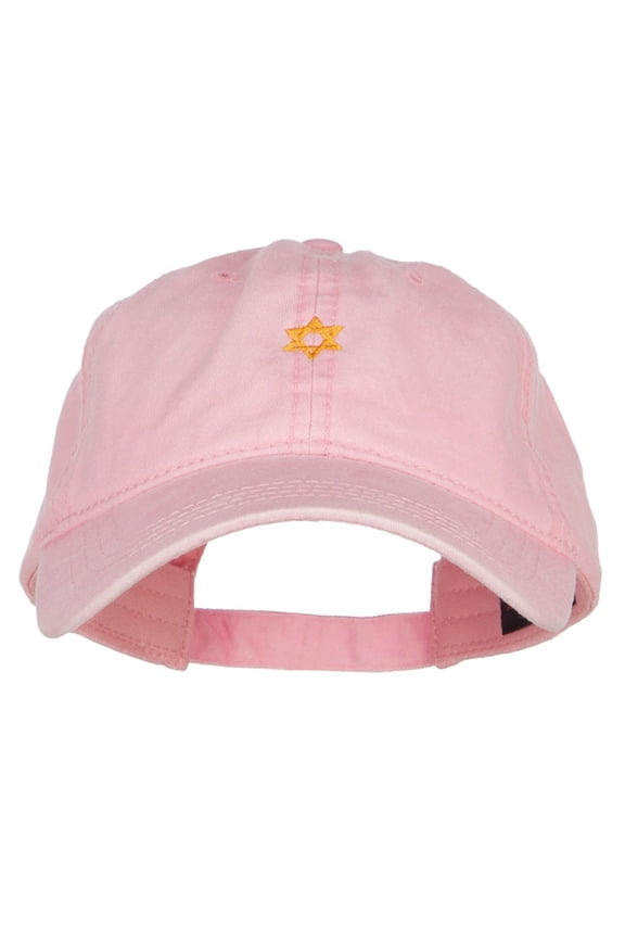 Mini Jewish Star of David Embroidered Cap - Pink OSFM