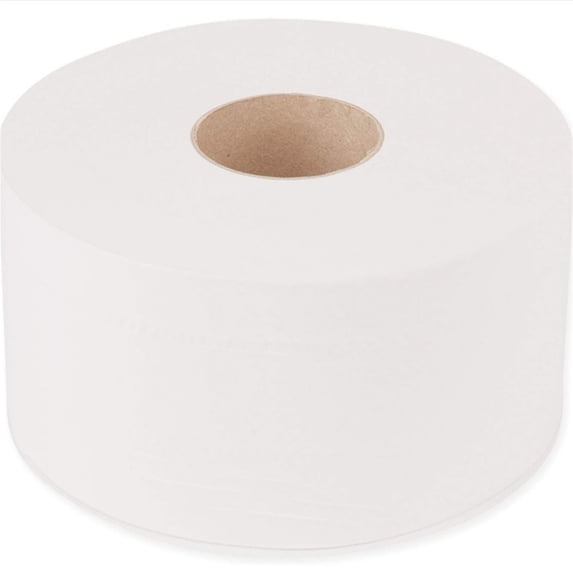 Mini Jumbo Bath Tissue Roll, 2-Ply, White