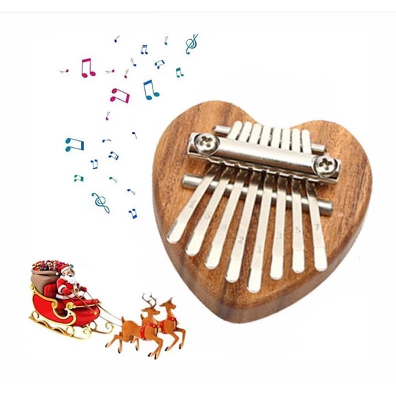 Mini Kalimba Thumb Piano, 8 Keys Finger Piano,Portable Marimba Musical Small Cute Kalimbas, Gift for Girls Kids Adults Heart