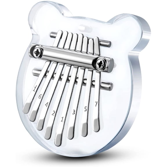 Mini Kalimba Thumb Piano 8 Keys,Portable Solid Wood Finger Piano for Kids and Adults,Pocket Musical Gifts for Beginners w/ Chain