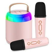 Mini Karaoke Machine with 2 Microphones, Kids Karaoke Microphones, Gifts for 3 4 5 6 7 8-15 Year Old Girls, Kids Toys for 3-15 Year Old Boys Girls Adults