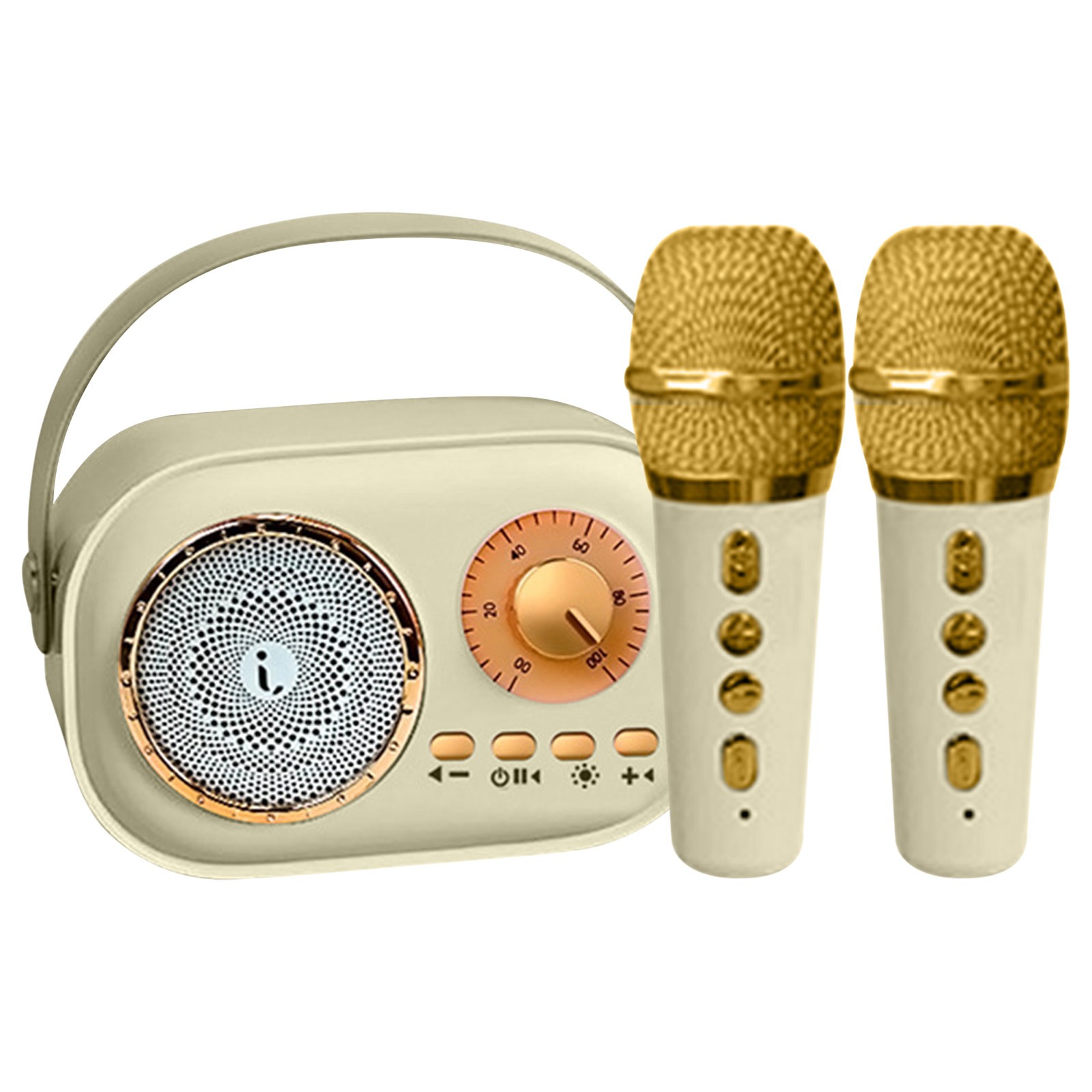Mini Karaoke Machine with 2 Wireless Microphones for Kids Adults
