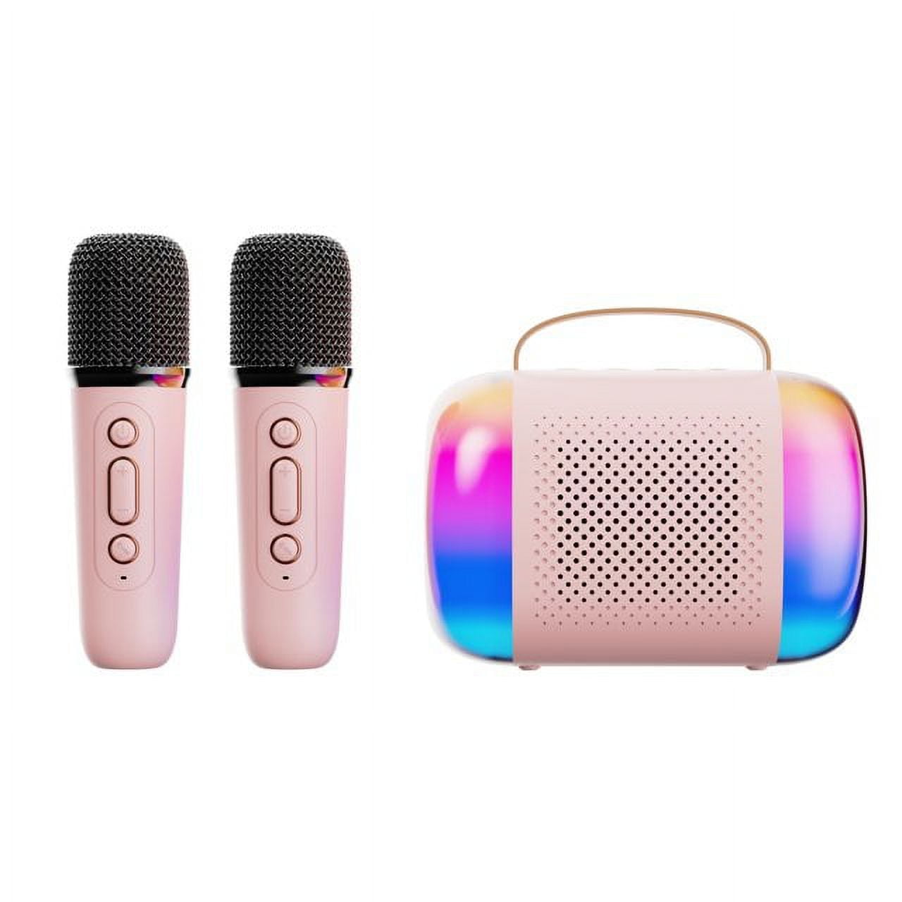 Eccomum Mini Karaoke Machine, Portable Bluetooth Speaker with 2 Wireless  Microphones and LED Lights Karaoke Gifts for Adults Kids Birthday Home  Party