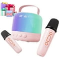 thumbnail image 1 of Mini Karaoke Machine, Karaoke Machine for Kids Toys, Portable Bluetooth Speaker Mini Karaoke Machine with 2 Wireless Microphones, Karaoke Gifts for Adults Kids Birthday Home Party (Pink), 1 of 9