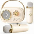 thumbnail image 1 of Mini Karaoke Machine for Kids Adults,Portable Bluetooth Karaoke Speaker with 2 Wireless Microphones Toys Gifts for Girls 4 5 6 7 8 9 10 11 12+ Years Old with LED Lights Birthday Home Party-Pink, 1 of 10