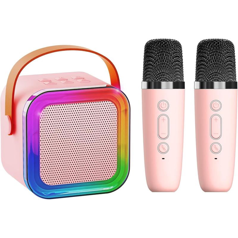 Mini Karaoke Machine for Kids Adults, Portable Bluetooth Speaker with 2 ...