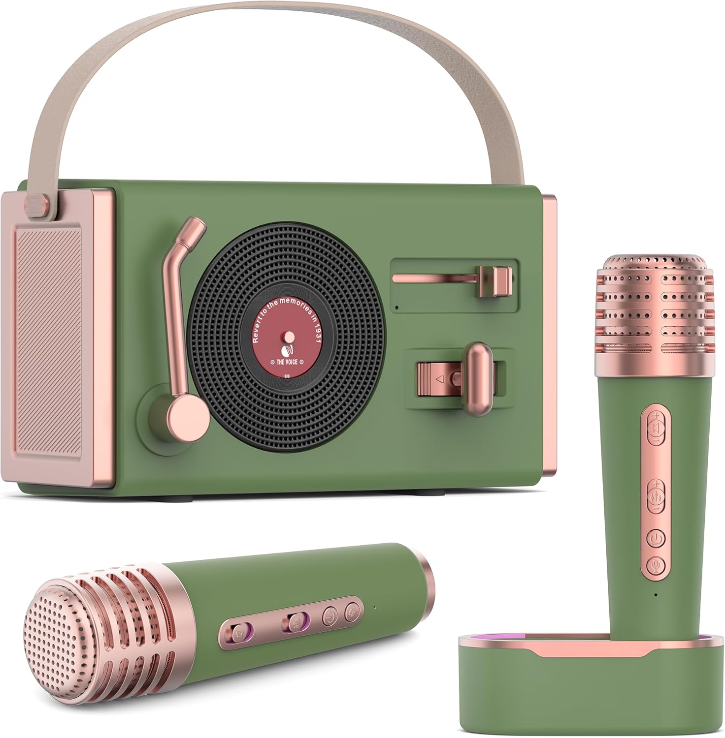 Mini Karaoke Machine for Kids&Adults, Portable Bluetooth Speaker with 2 ...