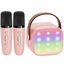 Mini Karaoke Machine for Kids Adults,Portable Bluetooth Speaker with 2 Wireless Microphones,TOP Birthday Gifts Toys for Girls Ages 3,4,5,6,7,8,9,10,11,12  Years Old Toddler (Lightpink)