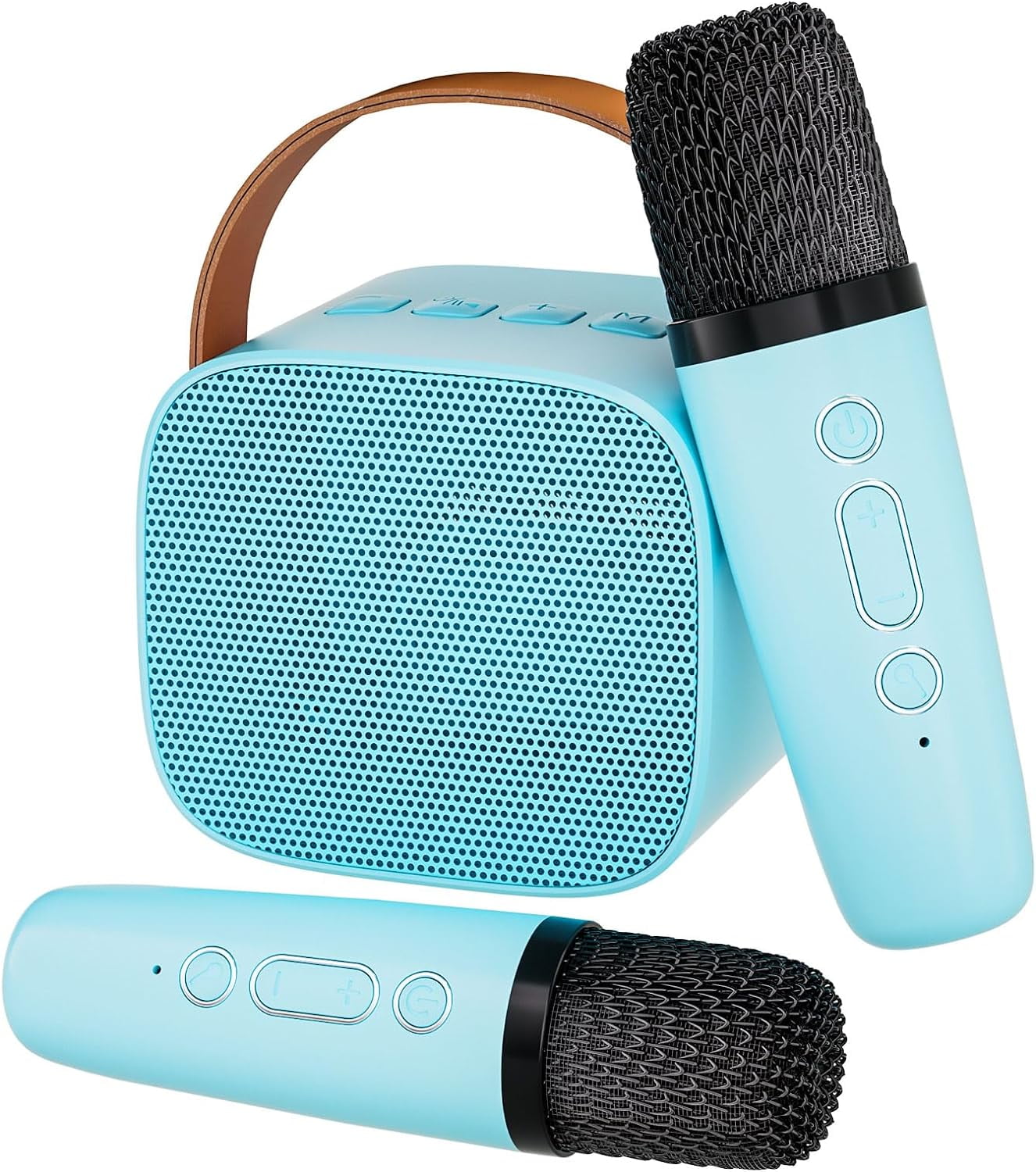 Mini Karaoke Machine for Kids, Portable Bluetooth Speaker with 2