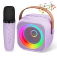 thumbnail image 1 of Mini Karaoke Machine for Kids, Portable Bluetooth Speaker Microphone Birthday Gifts for Girls Boys 3-12 Years Old(Purple), 1 of 7