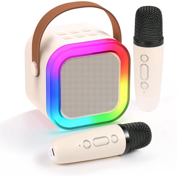 Mini Karaoke Machine for Kids – Viral Gift Pick with 2 Wireless Mics, Fun Voice Effects & Kid-Friendly Design, Loved by Girls Ages 3-12 | Birthday Gift Toy for Singing, Party & Play (Pink)