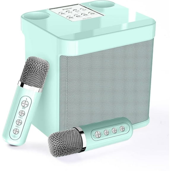 Mini Karaoke Machine, Portable Bluetooth Speaker with 2 Wireless Karaoke Microphones,Singing Machine Karaoke System for Kids Adult for Travel Home Party Birthday Singing