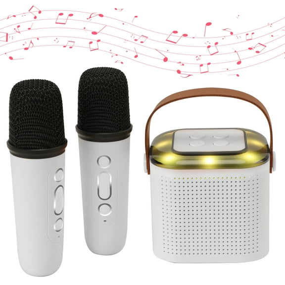 Mini Karaoke Machine Portable Karaoke Speaker With 2 Mics Bluetooth Audio