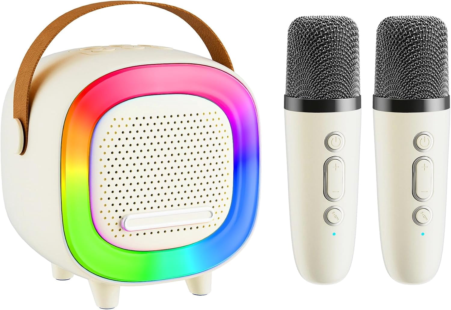 Mini Karaoke Machine Speaker for Kids Adults, Portable Bluetooth with 1 or 2 Wireless Microphones, Children's Day Birthday Gift Ideas for Toys for Teens Boys and Girls Aged 4, 5, 6, 7, 8, 9, 10, 12+