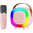 thumbnail image 1 of Mini Karaoke Machine Speaker for Kids Adults, Portable Bluetooth with 1 or 2 Wireless Microphones, Children's Day Birthday Gift Ideas for Toys for Teens Boys and Girls Aged 4, 5, 6, 7, 8, 9, 10, 12+, 1 of 18